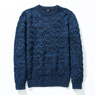 Men's O-Neck Cotton Full Sleeve Pullovers Knitted Winter Sweater