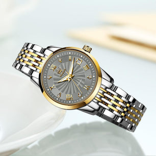 Women's Stainless Steel Bracelet Clasp Waterproof Luxury Watch