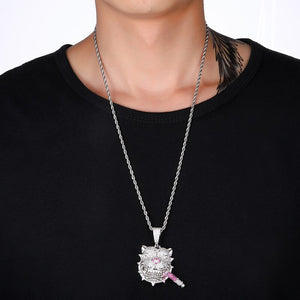 Men's Copper Link Chain Cubic Zircon Hip-Hop Bling Necklaces