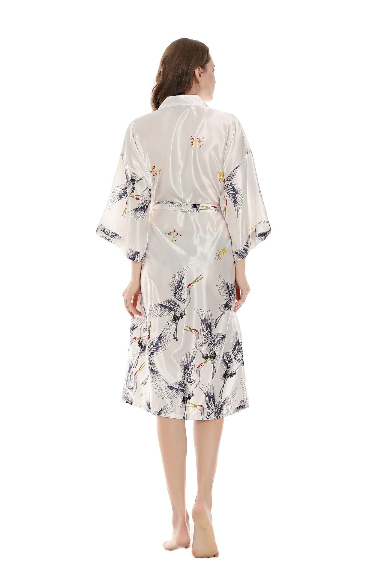 Women's Polyester Short Sleeve Printed Pattern Nightwear Robe