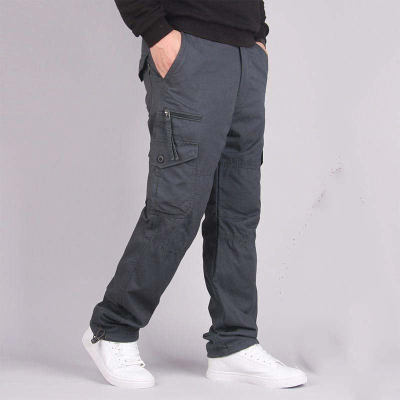 Men's Polyester Full Length Zipper Fly Closure Multi Pocket Pants