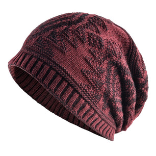 Men's Acrylic Skullies Beanies Knitted Diamond Hip Hop Winter Cap