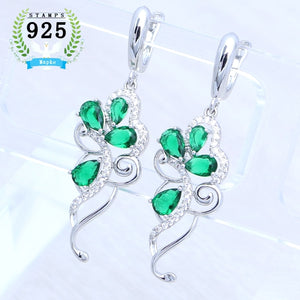 Women's 100% 925 Sterling Silver Zircon Plant Pattern Drop Earrings