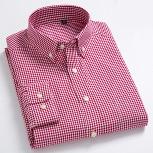 Men's Turndown Collar Single Breasted Plaid Pattern Casual Shirts