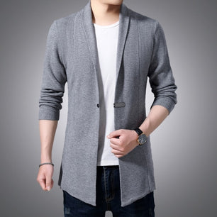 Men's Polyester Turn-Down Full Sleeves Casual Wear Solid Coats