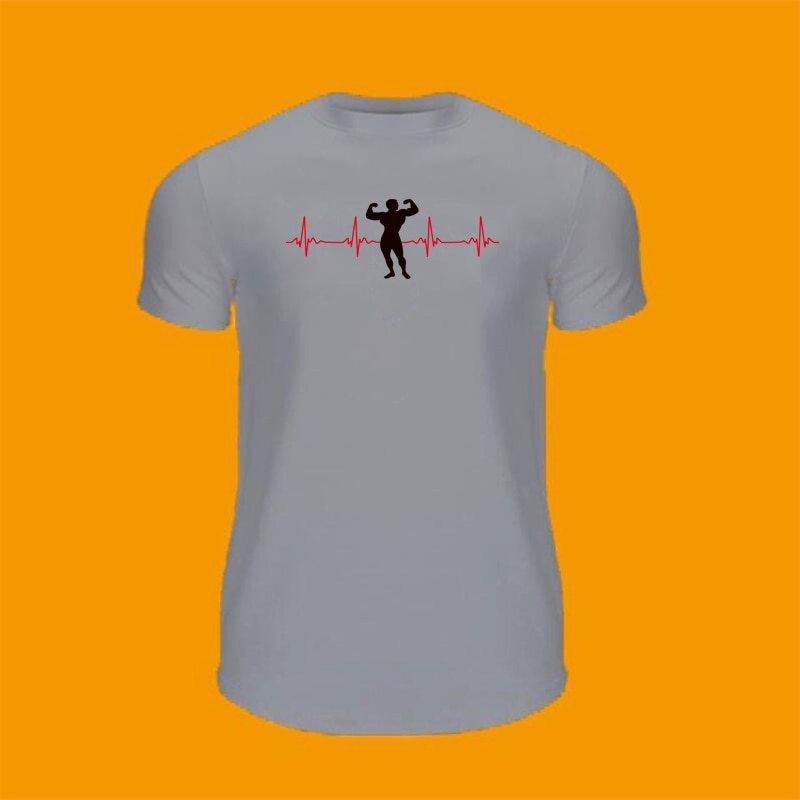 Men's Cotton Short Sleeve Quick Dry Gym Printed Pattern Shirt