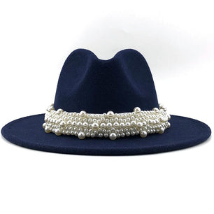 Women's Cotton Pearl Ribbon Pattern Casual Wear Party Elegant Hat