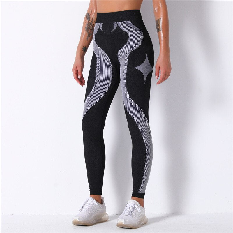 Women's Spandex High Waist Ankle-Length Solid Pattern Leggings