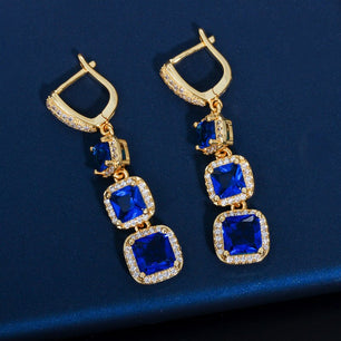 Women's Copper Cubic Zirconia Classic Vintage Party Earrings