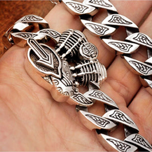 Men's 100% 925 Sterling Silver Engine Pattern Ethnic Bracelet