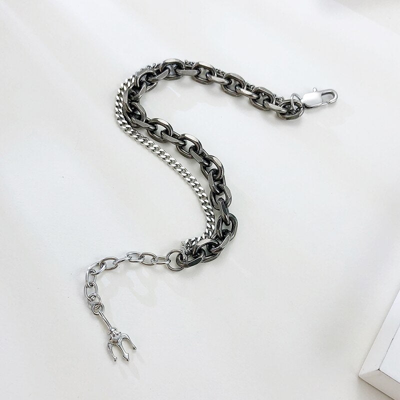 Men's Stainless Steel Link Chain Lobster Clasp Elegant Bracelet