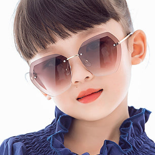 Kid's Plastic Frame Outdoor Polygon Oversize UV400 Sunglasses