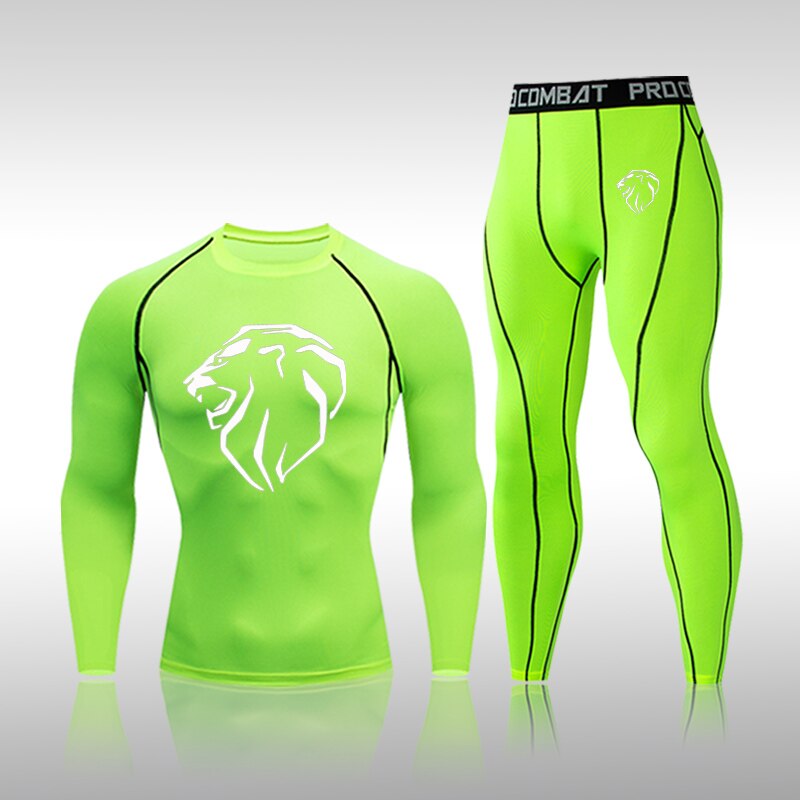 Men's Polyester Long Sleeve Compression Gym Fitness Sports Suit