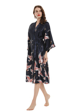 Women's Polyester Short Sleeve Printed Pattern Nightwear Robe