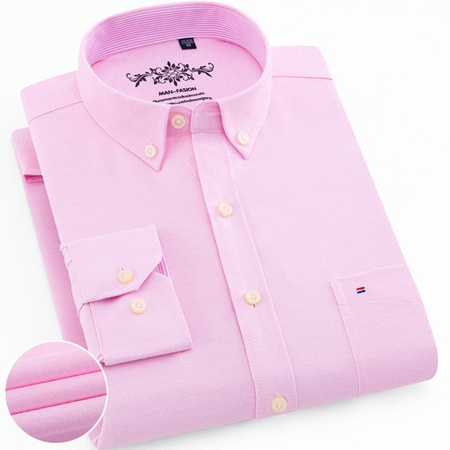 Men's Polyester Turndown Collar Full Sleeves Formal Wear Shirt