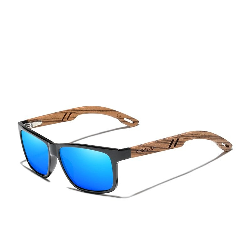 Women's Wooden Frame Polycarbonate UV400 Square Sunglasses