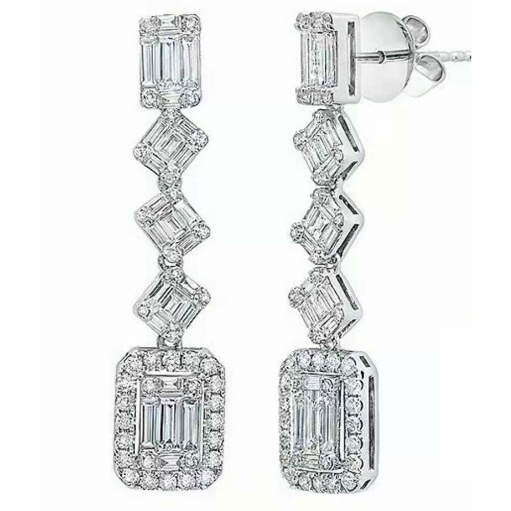 Women's Copper Cubic Zirconia Luxury Wedding Party Earrings