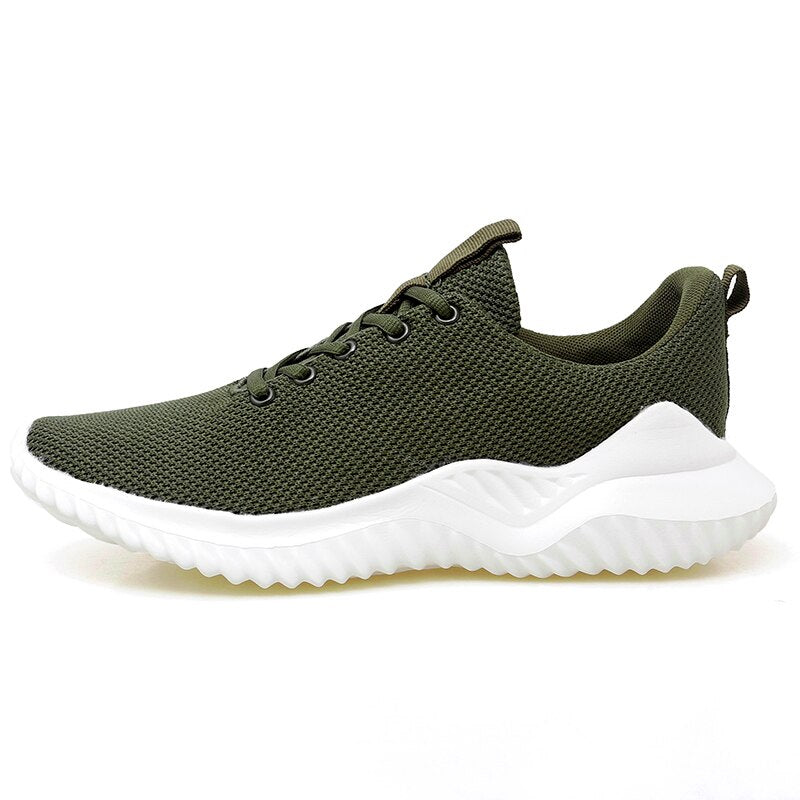 Men's Round Toe Air Mesh Lace Up Closure Solid Pattern Sneakers