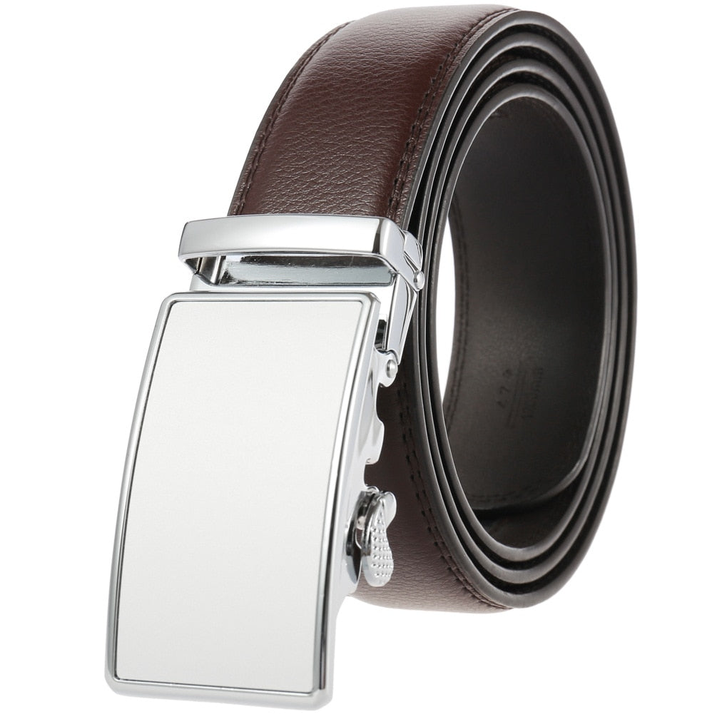 Men's Cowskin Automatic Metal Buckle Luxury Solid Strap Belt