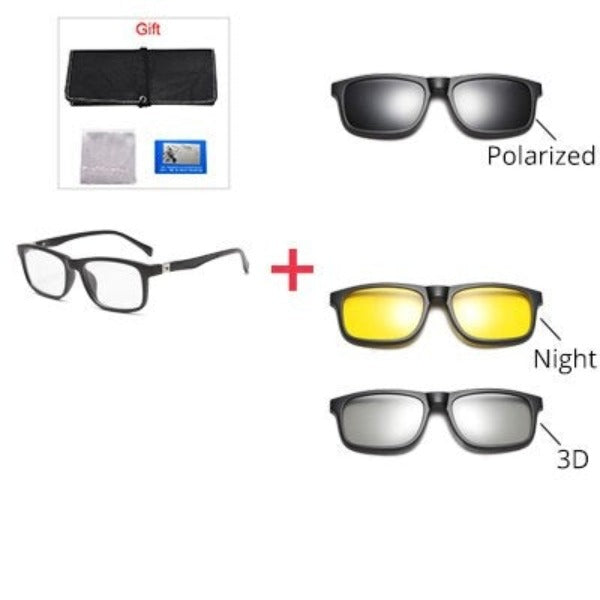 Kid's Acetate Frame TAC Lens Magnetic Clip On Optic Sunglasses