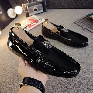 Men's Square Toe Artificial PU Slip-On Closure Breathable Shoes