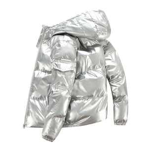 Men's Polyester Full Sleeves Zipper Closure Hooded Warm Jacket