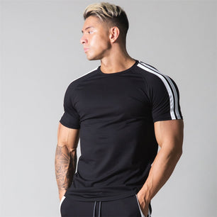 Men's Cotton Short Sleeves Gym Fitness Running Workout T-Shirt