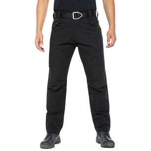 Men's Polyester Mid Waist Full Length Zipper Fly Plain Pants