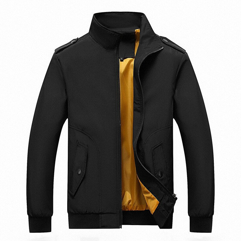 Men's Polyester Full Sleeves Zipper Closure Thin Slim Fit Jacket