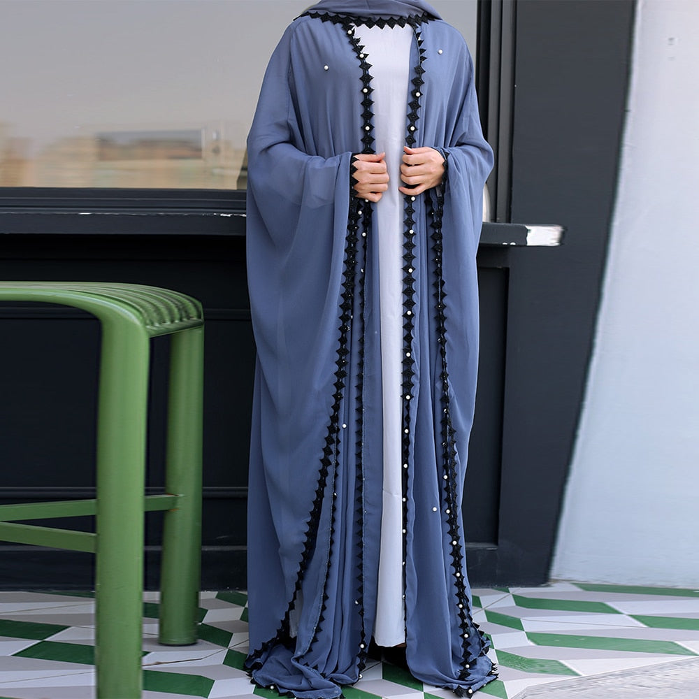 Women's Arabian V-Neck Polyester Full Sleeves Elegant Abaya