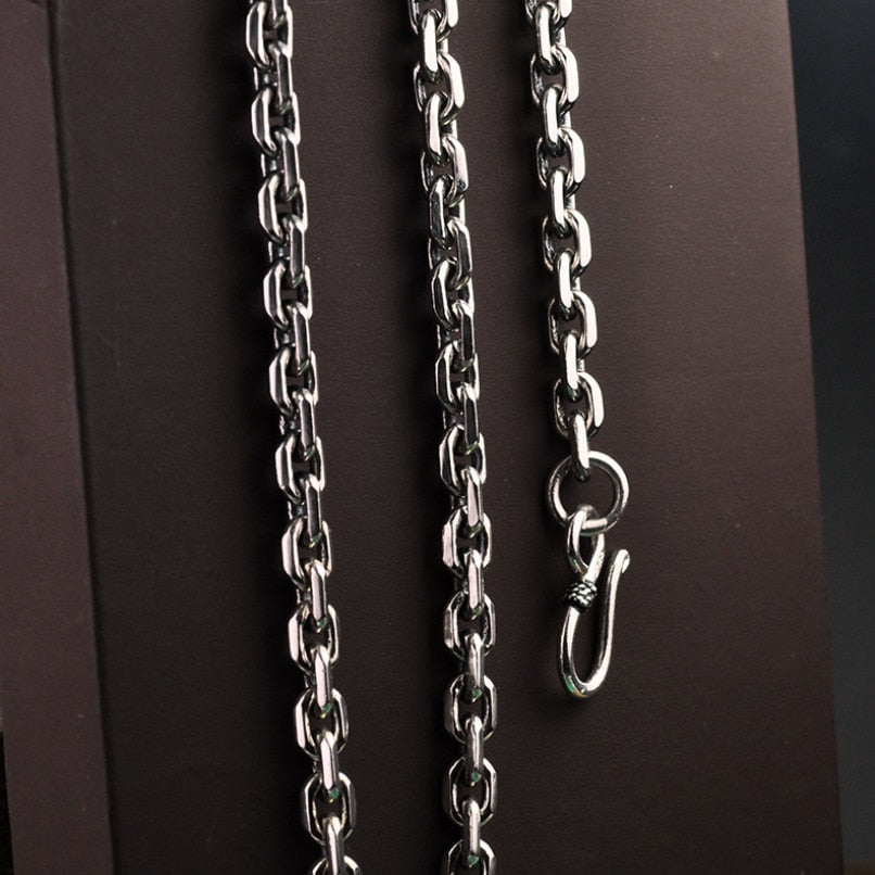 Men's 100% 925 Sterling Silver Classic Round Link Chain Necklace