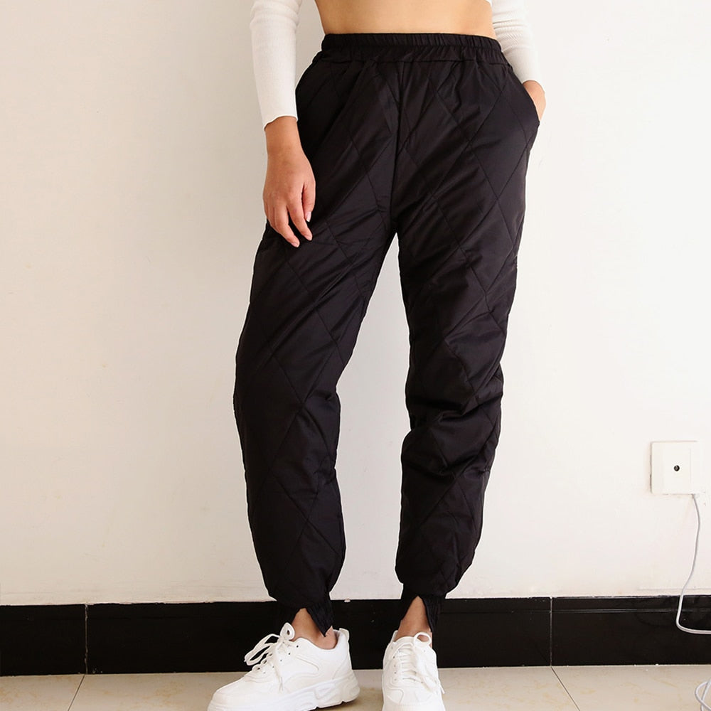 Women's High Elastic Waist Solid Pattern Quick-Dry Workout Pants