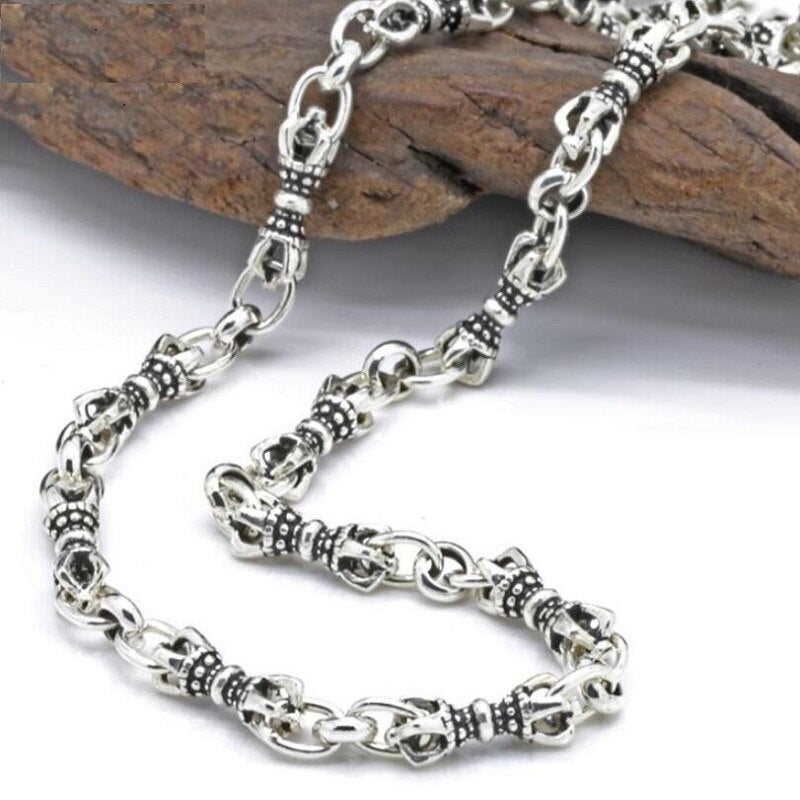 Men's 100% 925 Sterling Silver Geometric Pattern Elegant Necklace