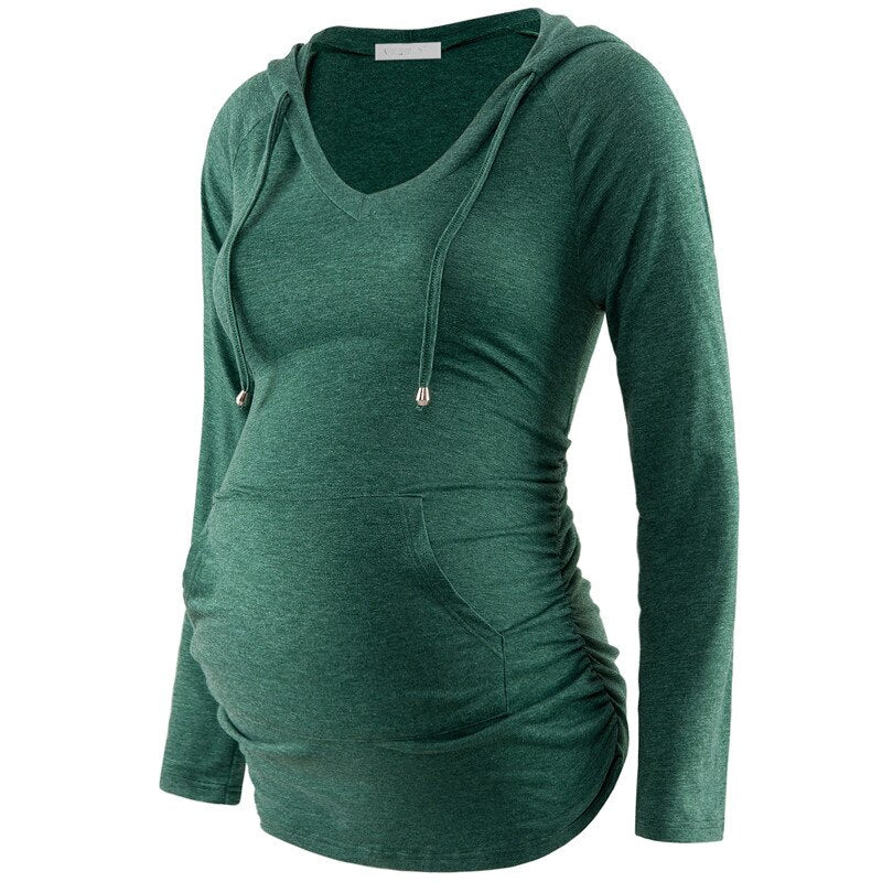 Women's Cotton V-Neck Full Sleeve Maternity Casual Sweatshirt