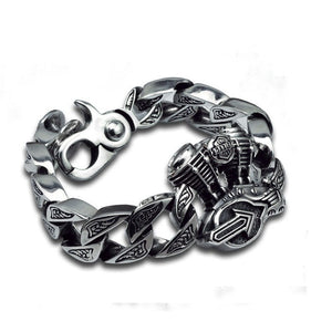 Men's 100% 925 Sterling Silver Engine Pattern Ethnic Bracelet