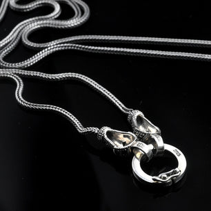 Men's 100% 925 Sterling Silver Link Chain Geometric Necklace