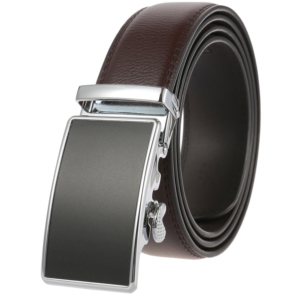 Men's Cowskin Automatic Metal Buckle Luxury Solid Strap Belt