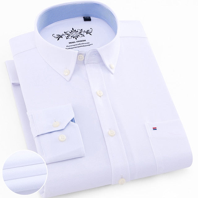 Men's Polyester Turndown Collar Full Sleeves Formal Wear Shirts