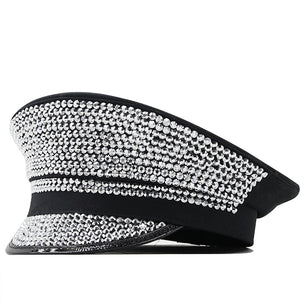 Women's Acrylic Sequin Pattern Halloween Luxury Military Hat