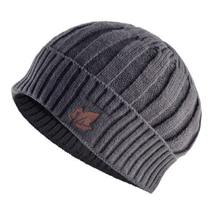 Men's Polyester Skullies Beanies Winter Knitted Pattern Wool Cap