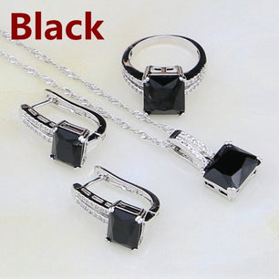 Women's 100% 925 Sterling Silver Zircon Wedding Jewelry Sets