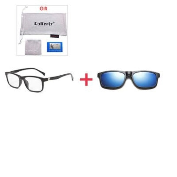 Kid's Acetate Frame TAC Lens Magnetic Clip On Optic Sunglasses