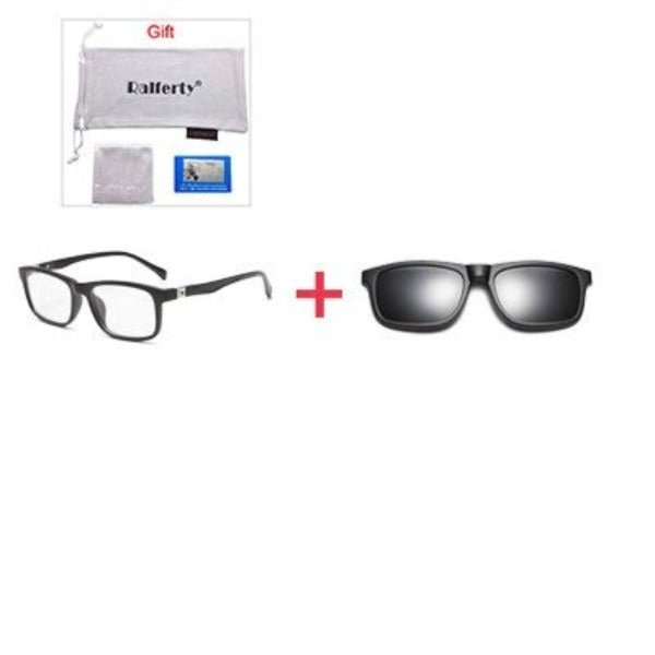 Kid's Acetate Frame TAC Lens Magnetic Clip On Optic Sunglasses