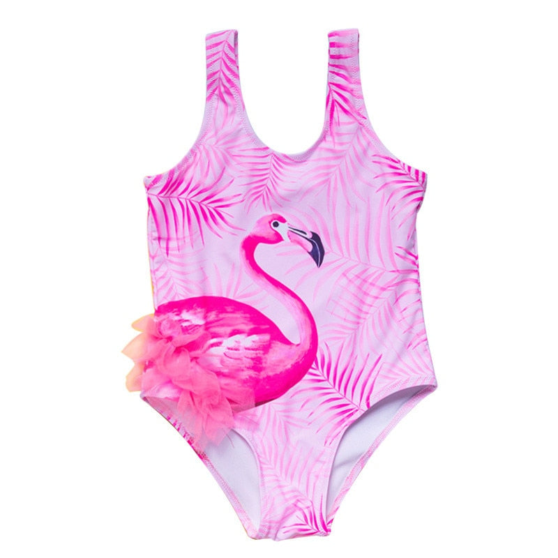 Kid's Girl Spandex Quick-Dry Swimwear One Piece Bathing Suit