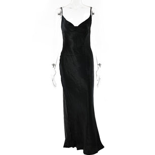 Women’s Polyester Spaghetti Strap Elegant Casual Wear Dress