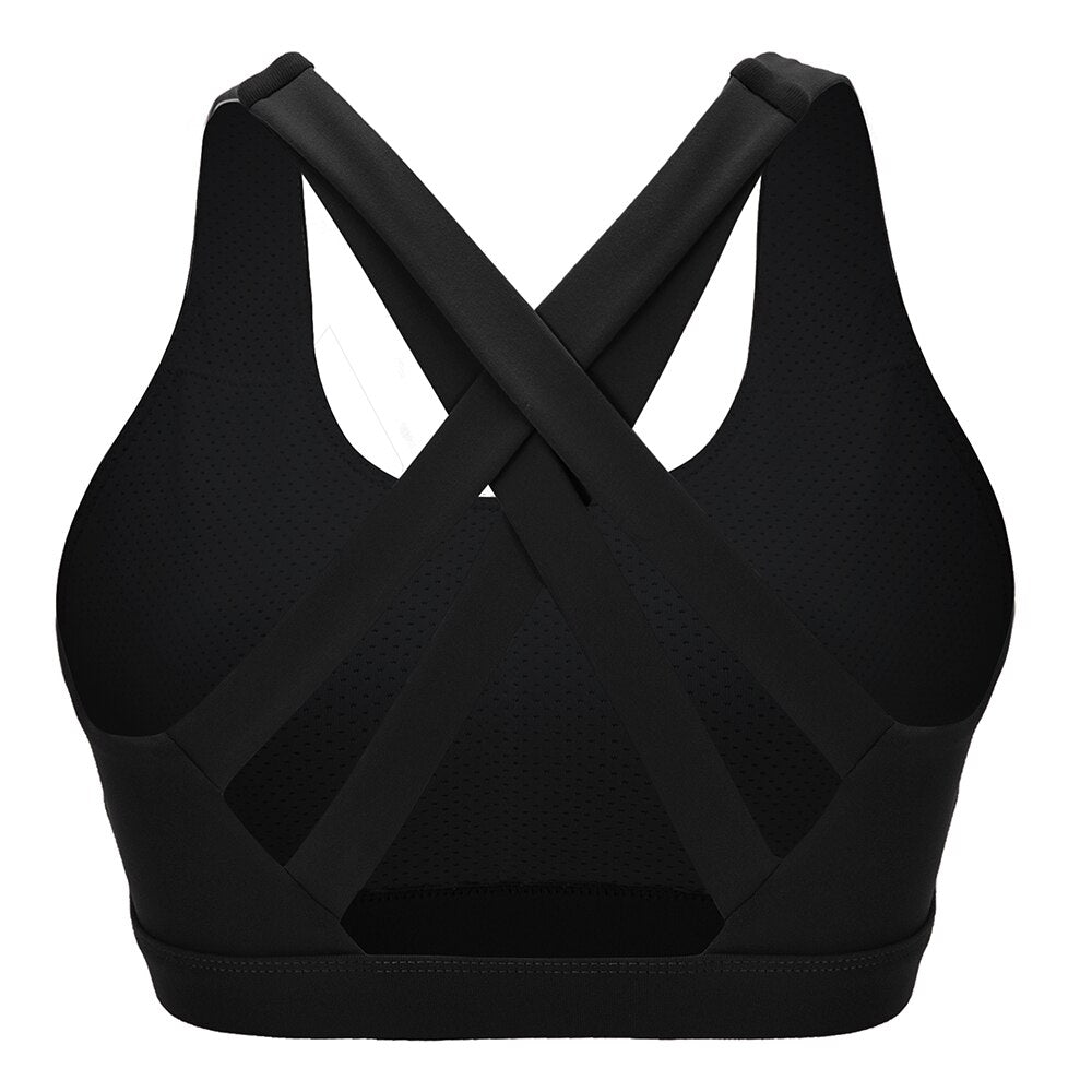 Women's O-Neck Nylon Back Hollow Yoga Fitness Sport Tops