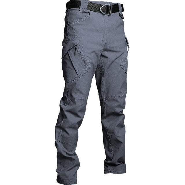 Men's Polyester Mid Waist Full Length Zipper Fly Casual Pants