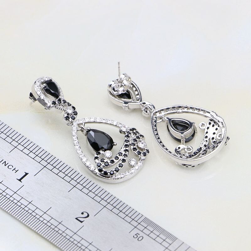 Women's 100% 925 Sterling Silver Zircon Water Drop Jewelry Set