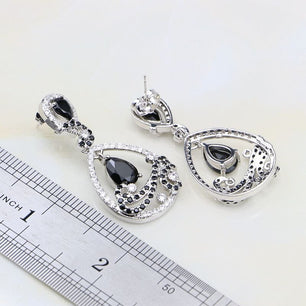 Women's 100% 925 Sterling Silver Zircon Water Drop Jewelry Set