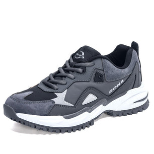 Men's Cow Split Lace-Up Waterproof Sports Jogging Sports Shoes